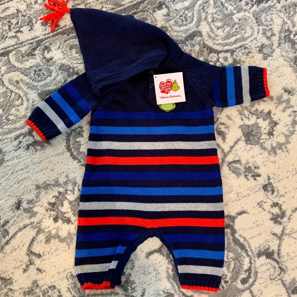 Hanna Anderson Baby Knitted One Piece Bodysuit.